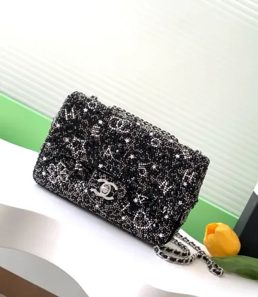 Chanel Evening bag, Strass, silver-tone metal, black  #A49176