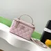 14Chanel Lambskin Quilted Metal Small Top Handle Vanity Case #A50409