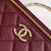 26Chanel Lambskin Quilted Metal Small Top Handle Vanity Case #A50409