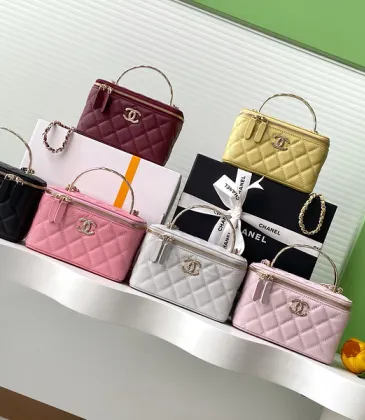 Chanel Lambskin Quilted Metal Small Top Handle Vanity Case #A50409