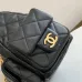 7Chanel Large Capacity Black Gold Chain Shoulder Bag #A49225