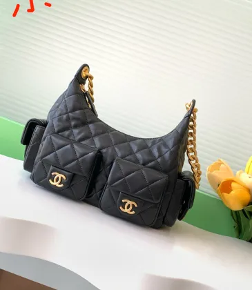 Chanel Large Capacity Black Gold Chain Shoulder Bag #A49225