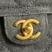 3Chanel Maxi Bowling Bag Light Grey Washed Denim Antique Gold Hardware #A49217