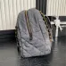 6Chanel Maxi Bowling Bag Light Grey Washed Denim Antique Gold Hardware #A49217