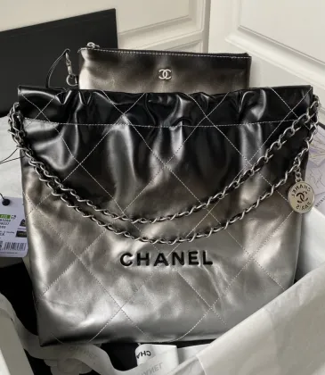 Chanel Metallic Ombre Quilted Shiny Leather Small 22 Hobo #A49194