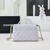 14Chanel Mini Rectangular Flap with Top Handle Black Lambsk #A50222