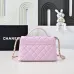 17Chanel Mini Rectangular Flap with Top Handle Black Lambsk #A50222