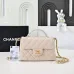 10Chanel Mini Rectangular Flap with Top Handle Black Lambsk #A50222