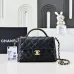 1Chanel Mini Rectangular Flap with Top Handle Black Lambsk #A50222