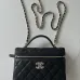 15Chanel New Black Gold Cosmetic Bag #A50414