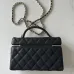 25Chanel New Black Gold Cosmetic Bag #A50414