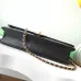 4Maxi clutch bag, Grained shiny calfskin &amp; gold-tone metal, black #A49177