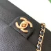 5Maxi clutch bag, Grained shiny calfskin &amp; gold-tone metal, black #A49177