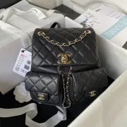 Chanel Black Quilted Calfskin Medium Duma Pockets #A49150