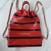 11Chanel Chanel 22 Coco Mark Border Calf Leather Black/White/Red #A49197