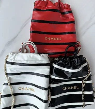 Chanel Chanel 22 Coco Mark Border Calf Leather Black/White/Red #A49197
