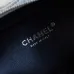 13Chanel Mini F-Shaped Backpack, Champagne Gold Space Silver Diamond Checkered Tofu Bag #A49214