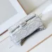 15Chanel Mini F-Shaped Backpack, Champagne Gold Space Silver Diamond Checkered Tofu Bag #A49214