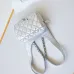16Chanel Mini F-Shaped Backpack, Champagne Gold Space Silver Diamond Checkered Tofu Bag #A49214