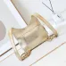 8Chanel Mini F-Shaped Backpack, Champagne Gold Space Silver Diamond Checkered Tofu Bag #A49214