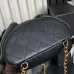 6Chanel Mochila, Piel de cordero efecto brillo y metal dorado #A49155