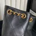 7Chanel Mochila, Piel de cordero efecto brillo y metal dorado #A49155