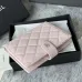 12CHANEL Grained Calfskin Quilted passport Holder Wallet #A50709