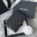 7CHANEL Grained Calfskin Quilted passport Holder Wallet #A50709