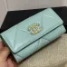22CHANEL Lambskin Quilted Chanel 19 Flap Wallet #A49138