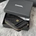 13Chanel Classic Caviar Quilted Zip Card Holder Black Wallet #A49135
