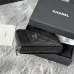 6Chanel Classic Caviar Quilted Zip Card Holder Black Wallet #A49135