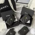 1Chanel Classic Caviar Quilted Zip Card Holder Black Wallet #A49135
