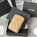 12Chanel Classic Caviar Quilted Zip Card Holder Wallet  #A49136