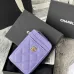 15Chanel Classic Caviar Quilted Zip Card Holder Wallet  #A49136