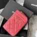 17Chanel Classic Caviar Quilted Zip Card Holder Wallet  #A49136