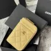 19Chanel Classic Caviar Quilted Zip Card Holder Wallet  #A49136
