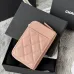 22Chanel Classic Caviar Quilted Zip Card Holder Wallet  #A49136