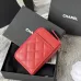 10Chanel Classic Caviar Quilted Zip Card Holder Wallet  #A49136