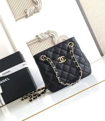 CHANEL Caviar Quilted Mini Bucket Bag Black #A49782