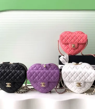 CHANEL Lambskin Quilted CC In Love Heart Bag Prupel/Red/White/Black #A49192