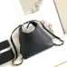 3CHANEL Quilted CC GHW Chain Shoulder Bucket Bag Calfskin Leather Black #A50939