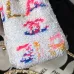 5CHANEL Sequin Logo CC Small Single Flap White Multicolor #A49209