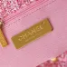 3CHANEL Tweed Quilted Medium Chanel 19 Flap Pink #A49191