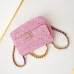 4CHANEL Tweed Quilted Medium Chanel 19 Flap Pink #A49191
