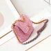 9CHANEL Tweed Quilted Medium Chanel 19 Flap Pink #A49191