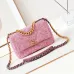 1CHANEL Tweed Quilted Medium Chanel 19 Flap Pink #A49191