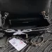 18Chanel 24B black and white sequin bow silver hardware mini flap chain bag #A49207