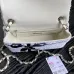 9Chanel 24B black and white sequin bow silver hardware mini flap chain bag #A49207