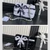 1Chanel 24B black and white sequin bow silver hardware mini flap chain bag #A49207
