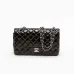 1Chanel Chain Shoulder Bag Gold buckle chain with shoulder bag black #A50304